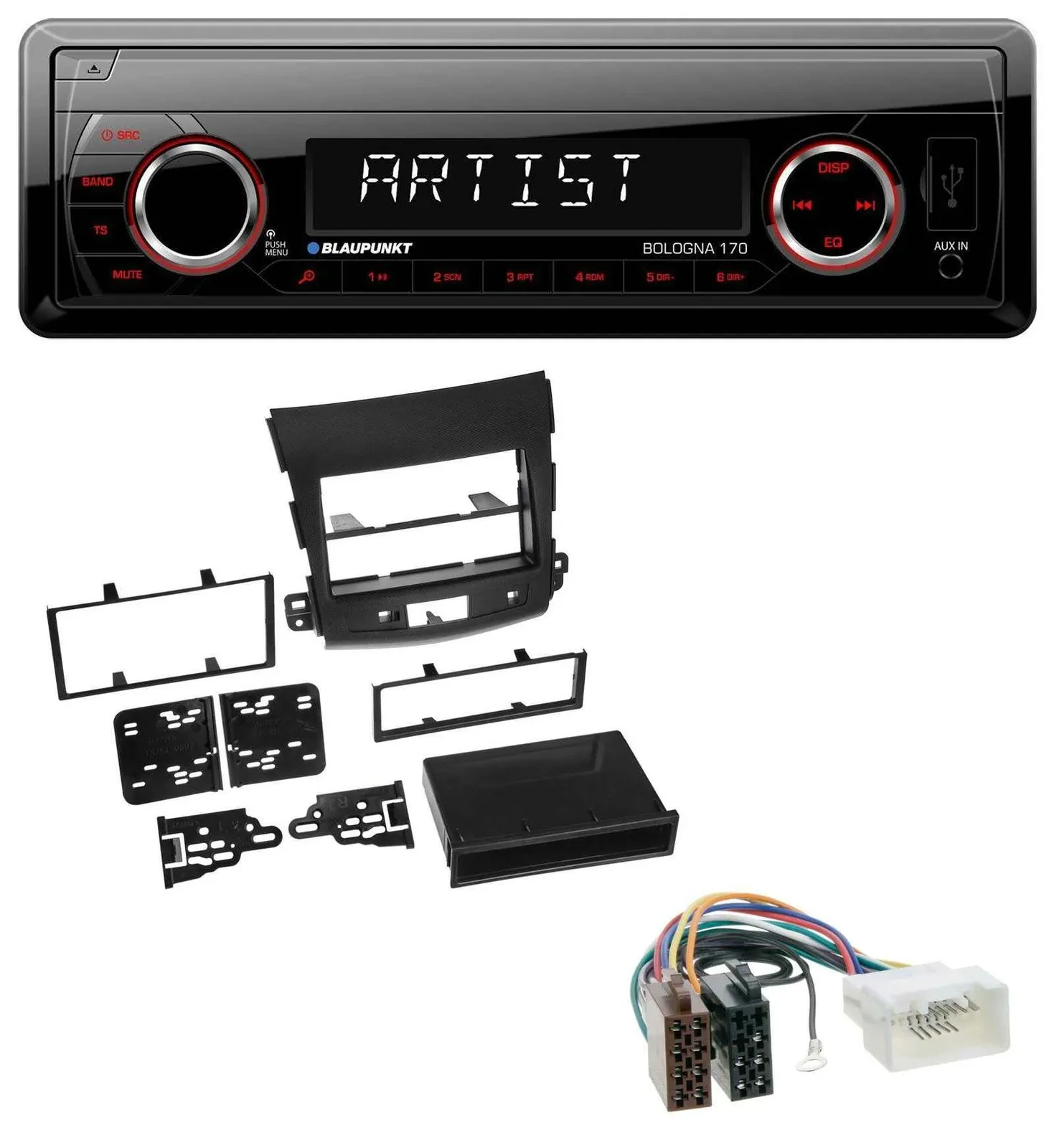 Blaupunkt SD USB 1DIN MP3 AUX Autoradio für Citroen C-Crosser Mitsubishi Outland
