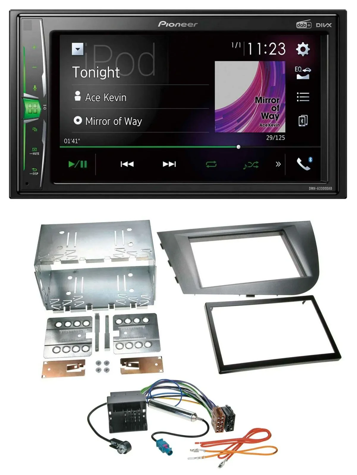 Pioneer 2DIN MP3 DAB USB Bluetooth Autoradio für Seat Leon 2005-2009 silber