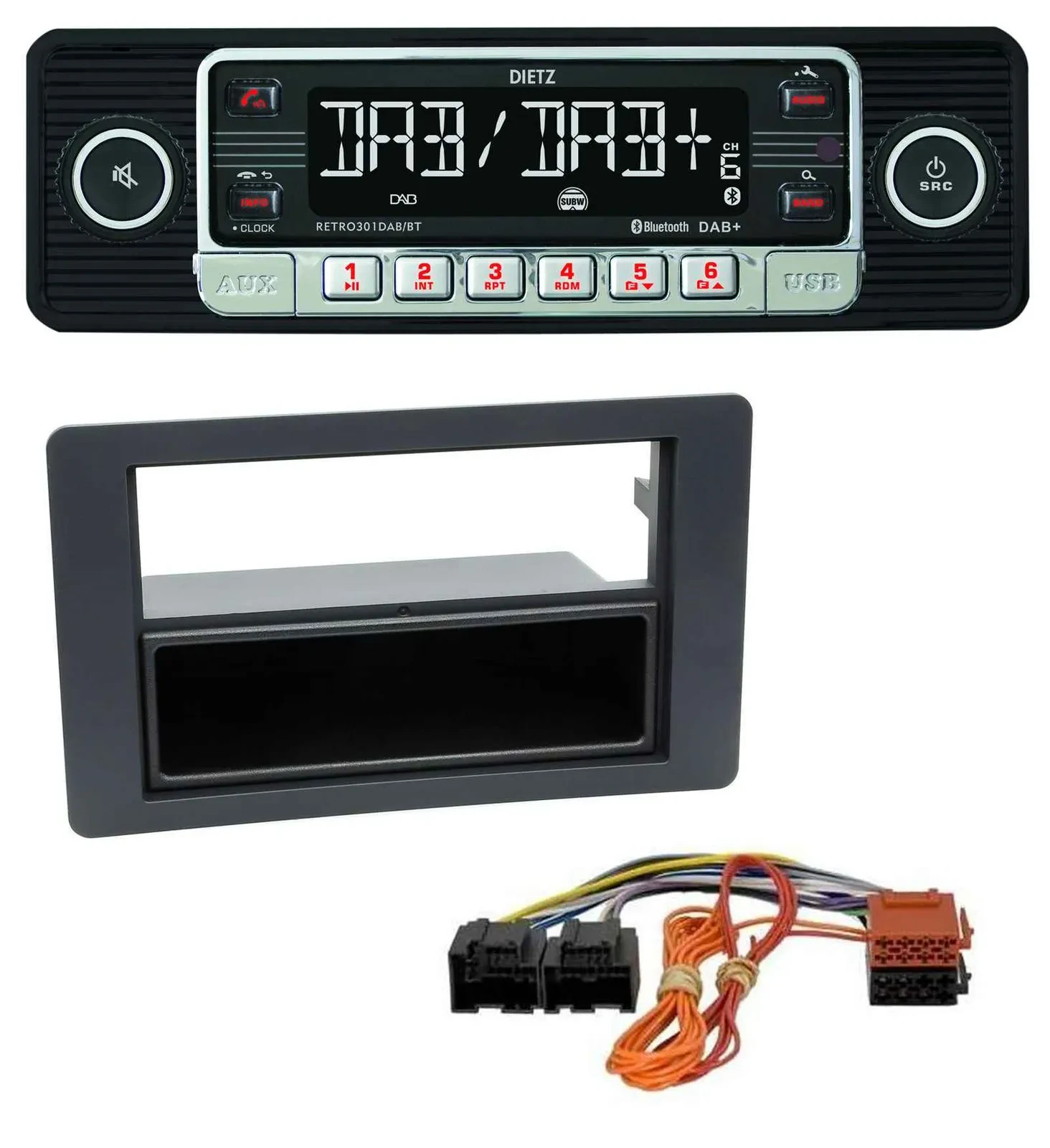 Dietz USB DAB MP3 Bluetooth Autoradio für Saab 9.5 (ab 2005)