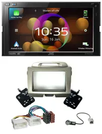 JVC DAB MP3 2DIN Bluetooth USB Autoradio für Kia Sportage 3 SL 10-15 silber