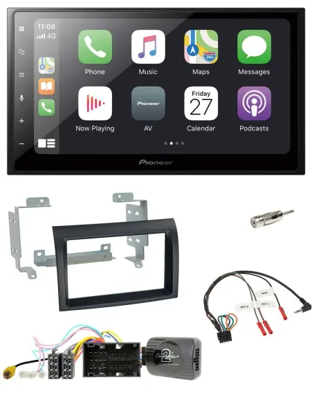 Pioneer Lenkrad Bluetooth DAB 2DIN USB Autoradio für Citroen Jumper ab 14 schwar