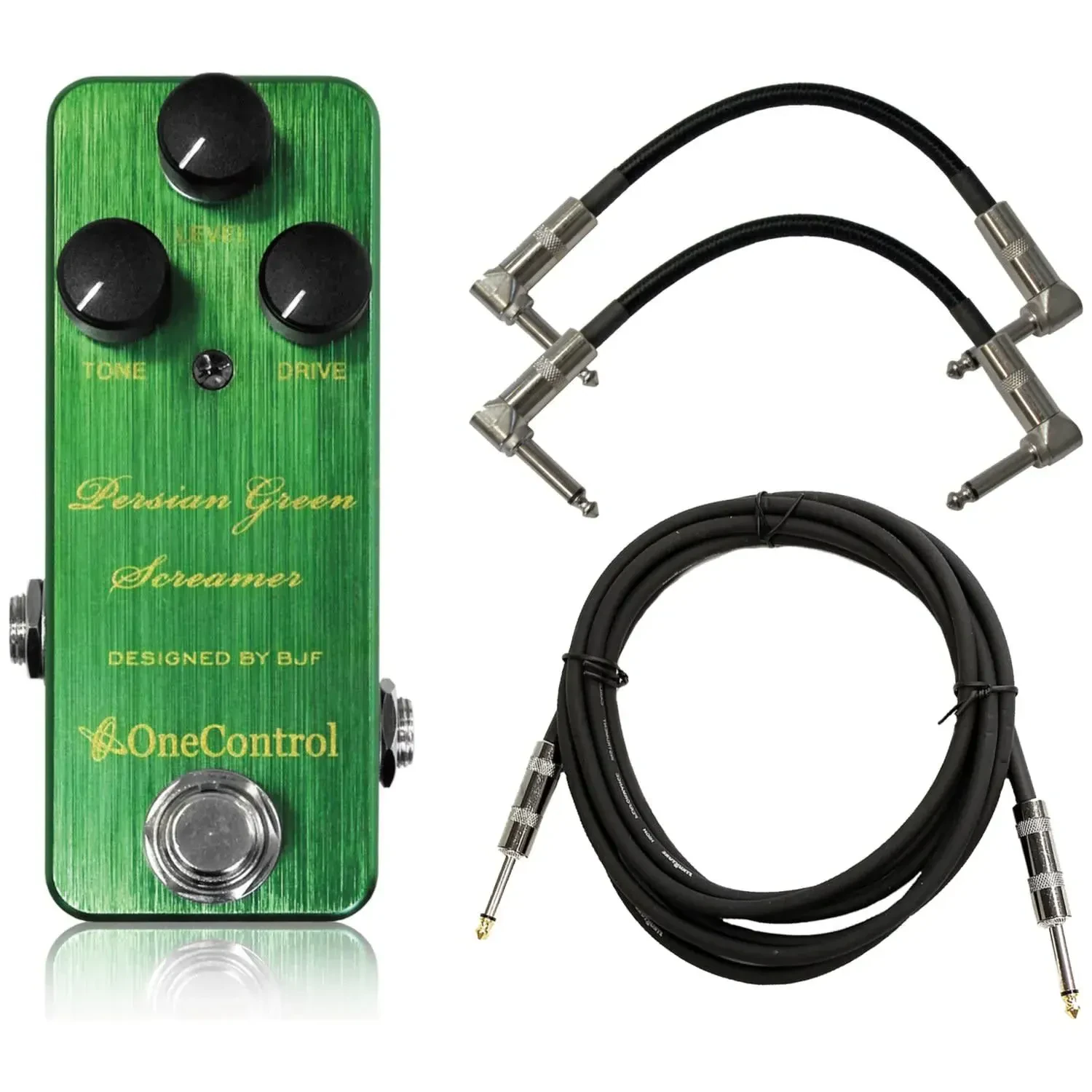 Педаль эффектов для электрогитары One Control Persian Green Screamer с набором кабелей
