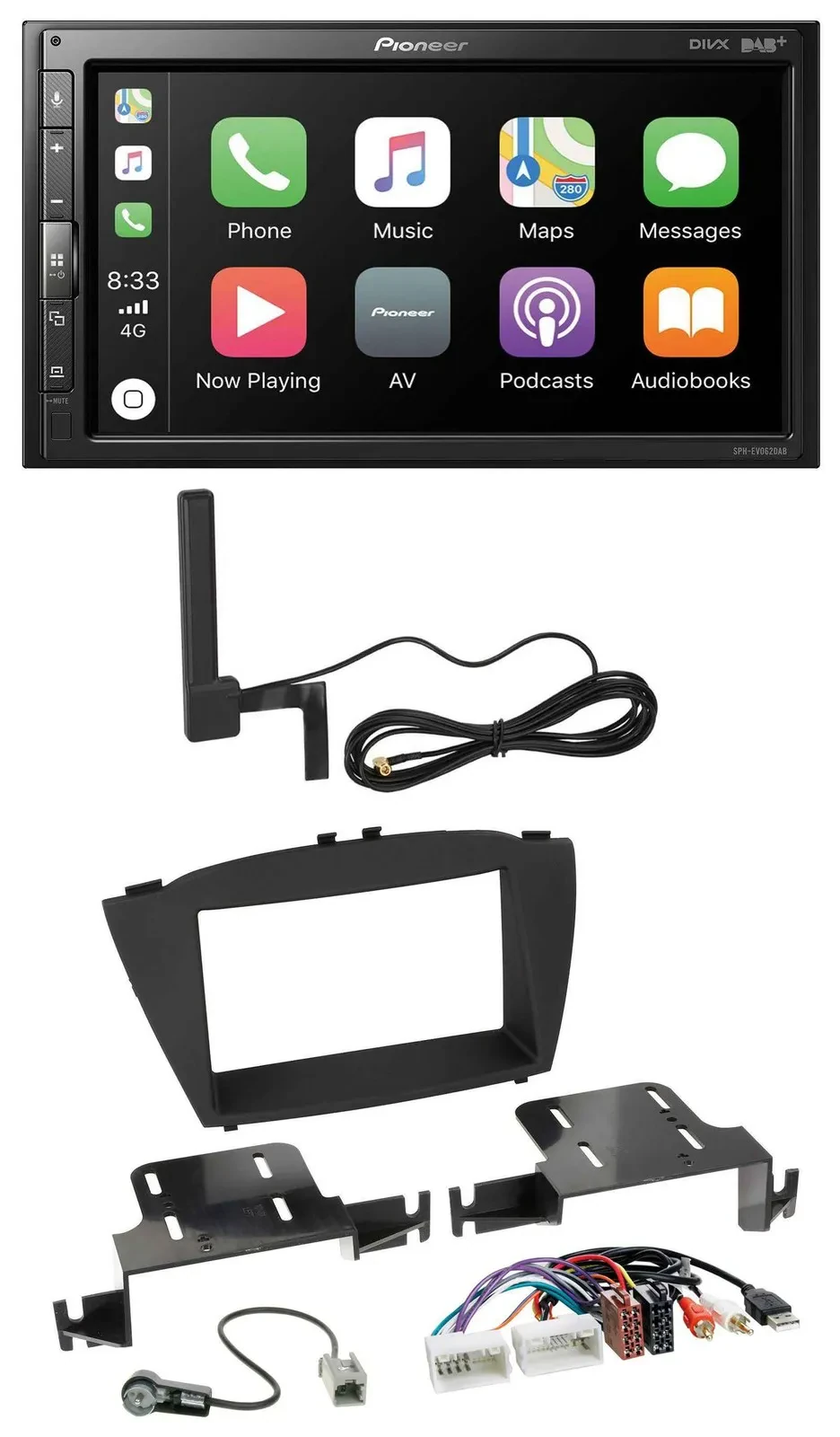 Pioneer USB 2DIN Bluetooth DAB MP3 Autoradio für Hyundai ix35 ab 13 AUX USB