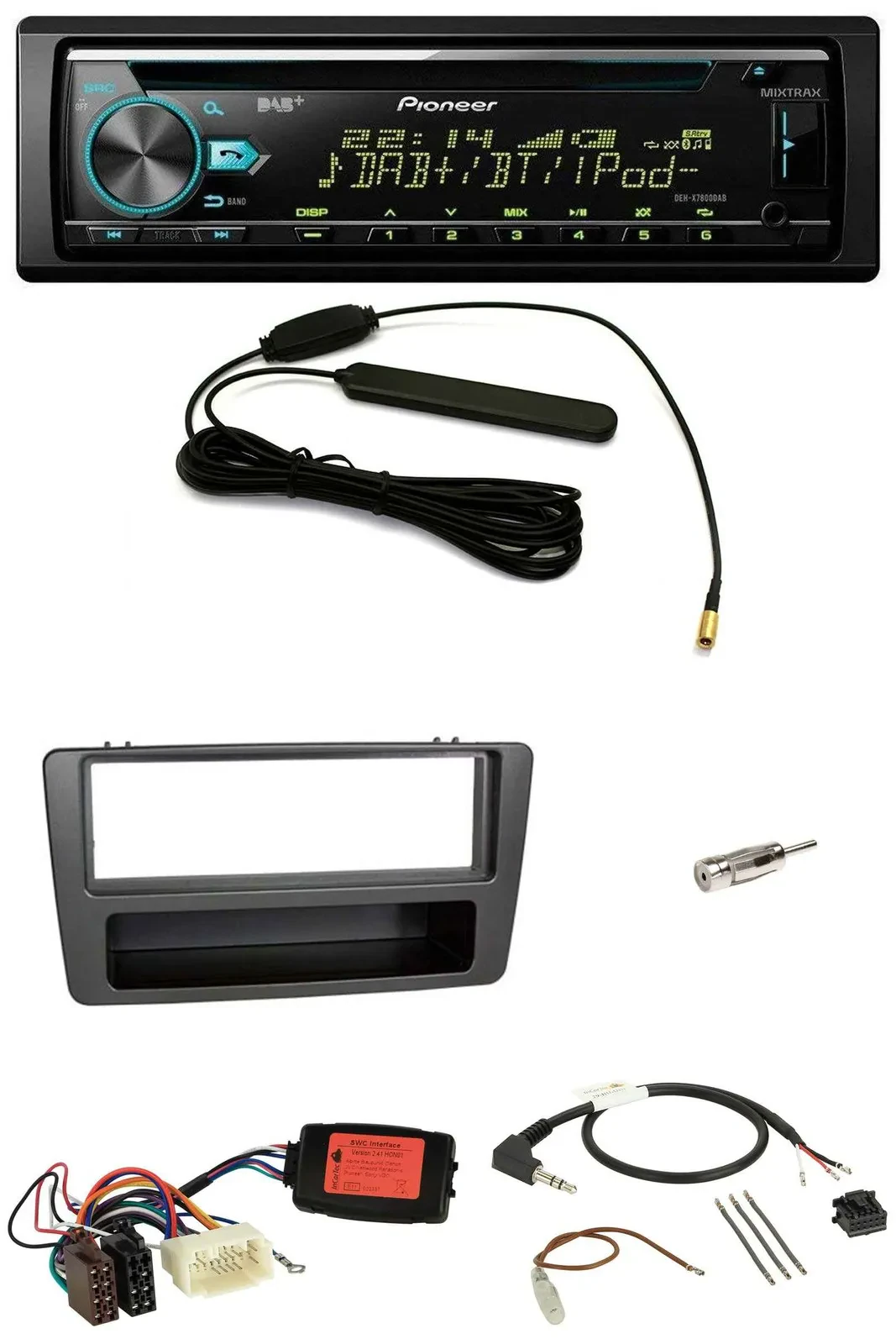 Автомагнитола для Honda Civic 2001–2003 Pioneer CD/MP3, DAB, USB, черный