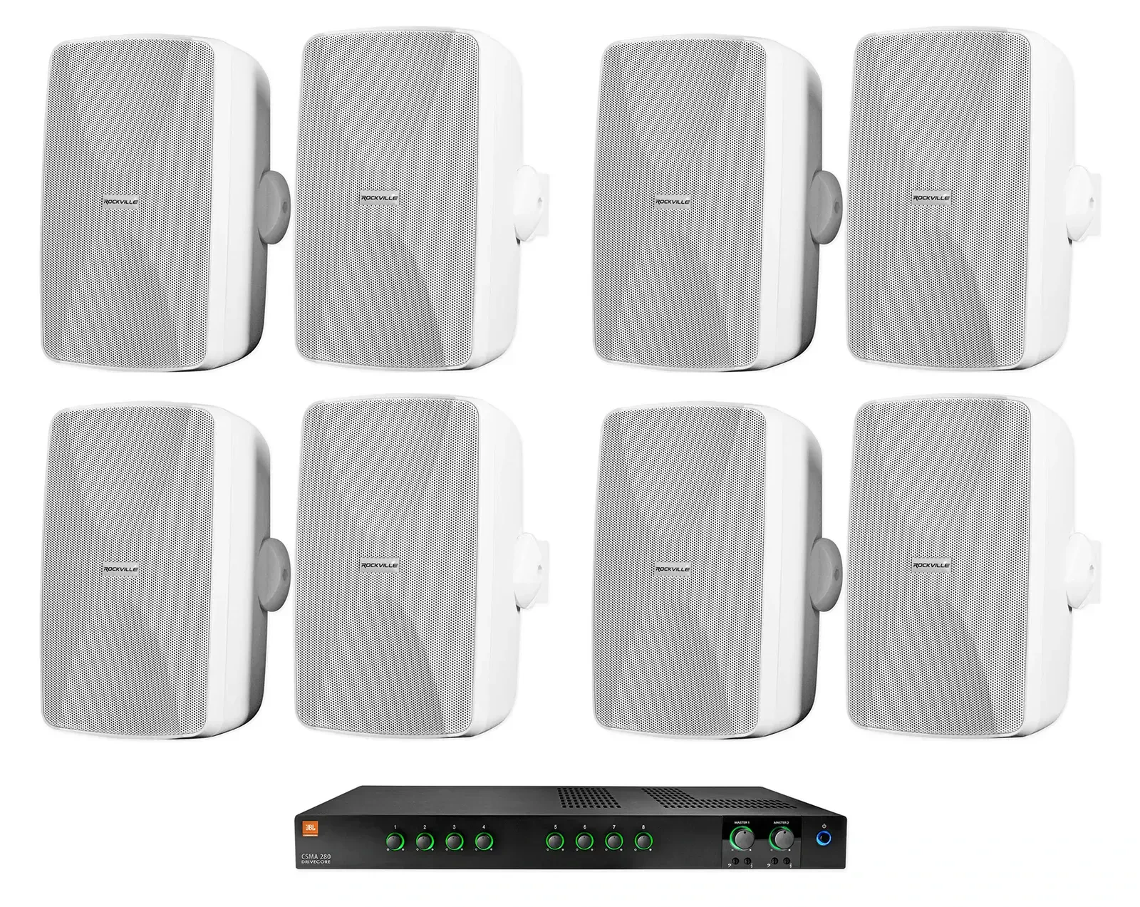 Настенная акустика JBL WET-7020W White с усилителем (8 штук)