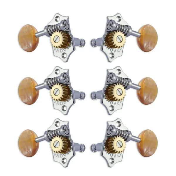 GROVER V97-18CAA Original Sta-Tite Machine Head 3 + 3 - Chrome