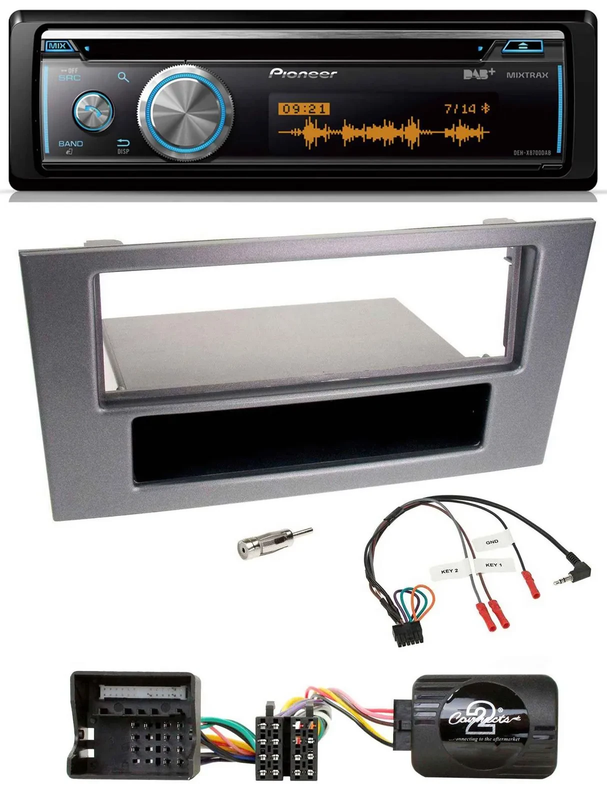 Pioneer Lenkrad DAB USB CD Bluetooth Autoradio für Ford Mondeo 2004-2007 anthraz