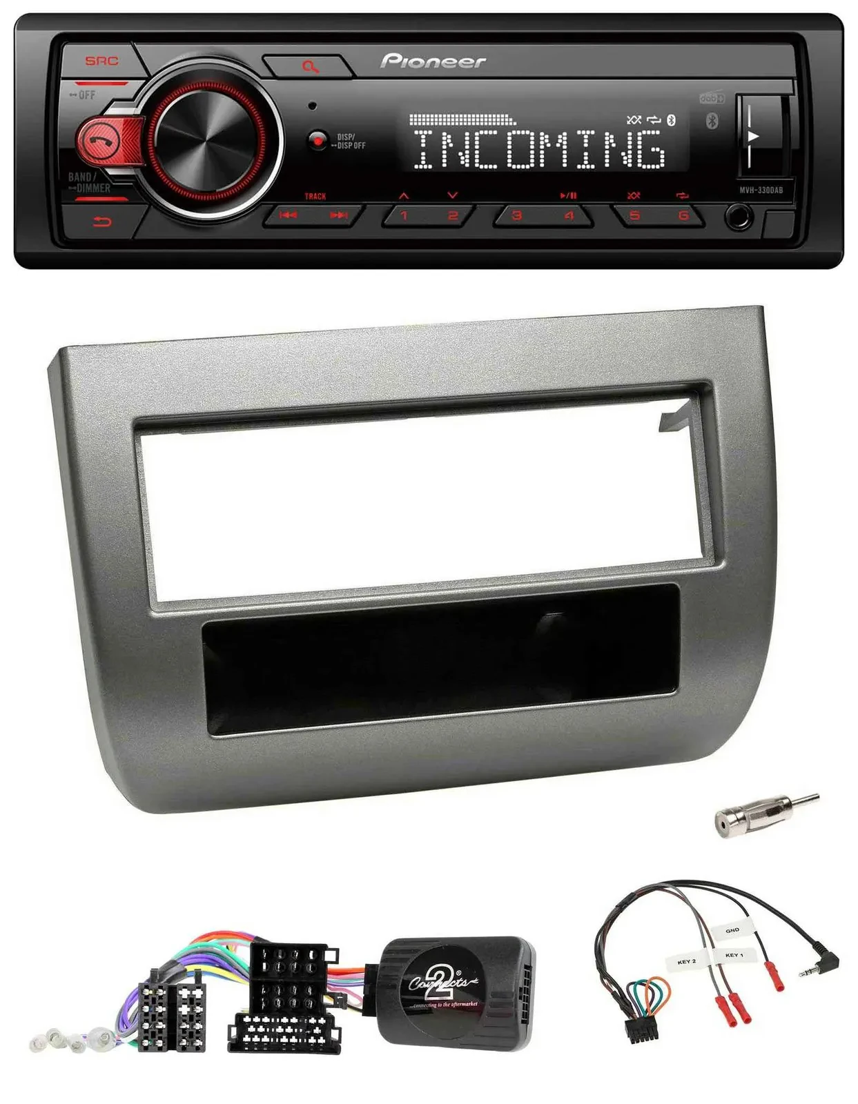 Автомагнитола для Lancia Y (843) 2005–2011 Pioneer Bluetooth, USB, DAB, антрацит