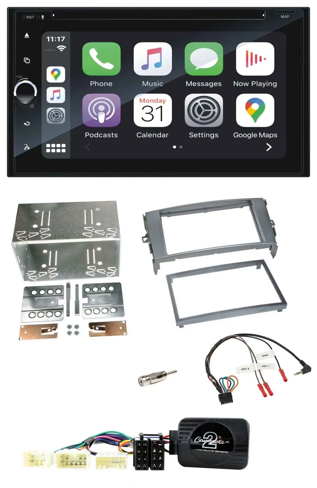 Blaupunkt 2DIN Bluetooth DAB USB DVD Lenkrad Autoradio für Toyota Auris 2007-201