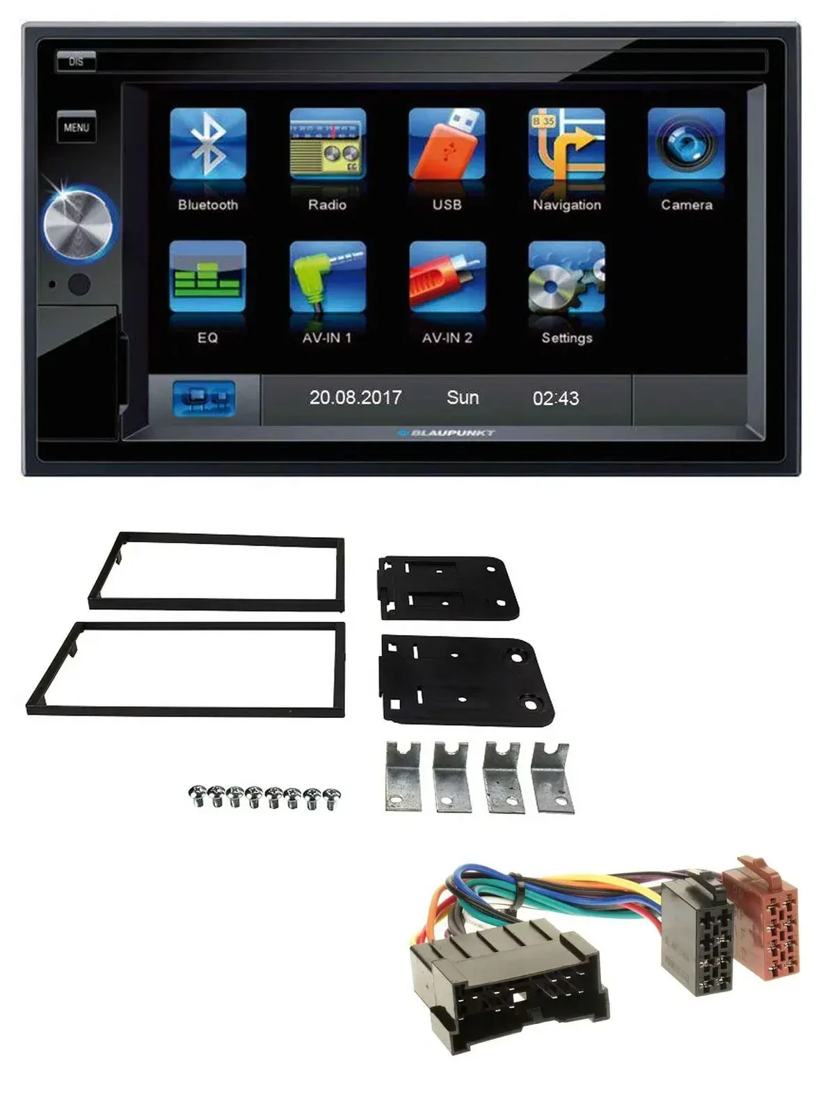 Автомагнитола для Kia Carens II 2002–2006 Blaupunkt 2DIN, Bluetooth, USB, AUX, SD, MP3