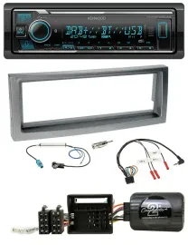 Автомагнитола Kenwood Bluetooth, DAB, USB, для Citroen C5 (с 2005), серый металлик