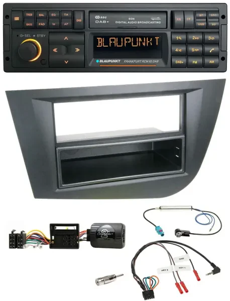 Blaupunkt USB DAB SD Lenkrad Bluetooth Autoradio für Seat Leon 2005-2010 schwarz