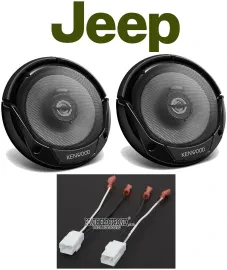 Kenwood 6.5" Front Car Speaker Replacement Kit For 2007-2017 Jeep Wrangler