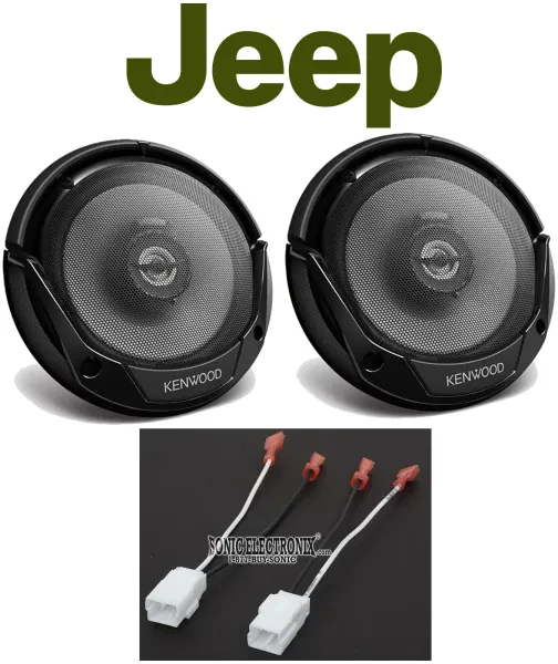 Kenwood 6.5" Front Car Speaker Replacement Kit For 2007-2017 Jeep Wrangler