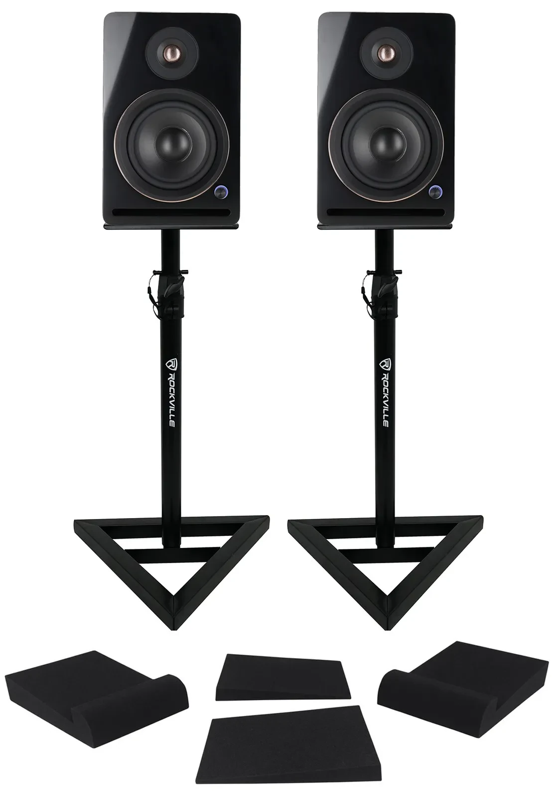Студийные мониторы Rockville APM5B v2 5.25", активные, USB/Bluetooth (набор, пара) со стойками