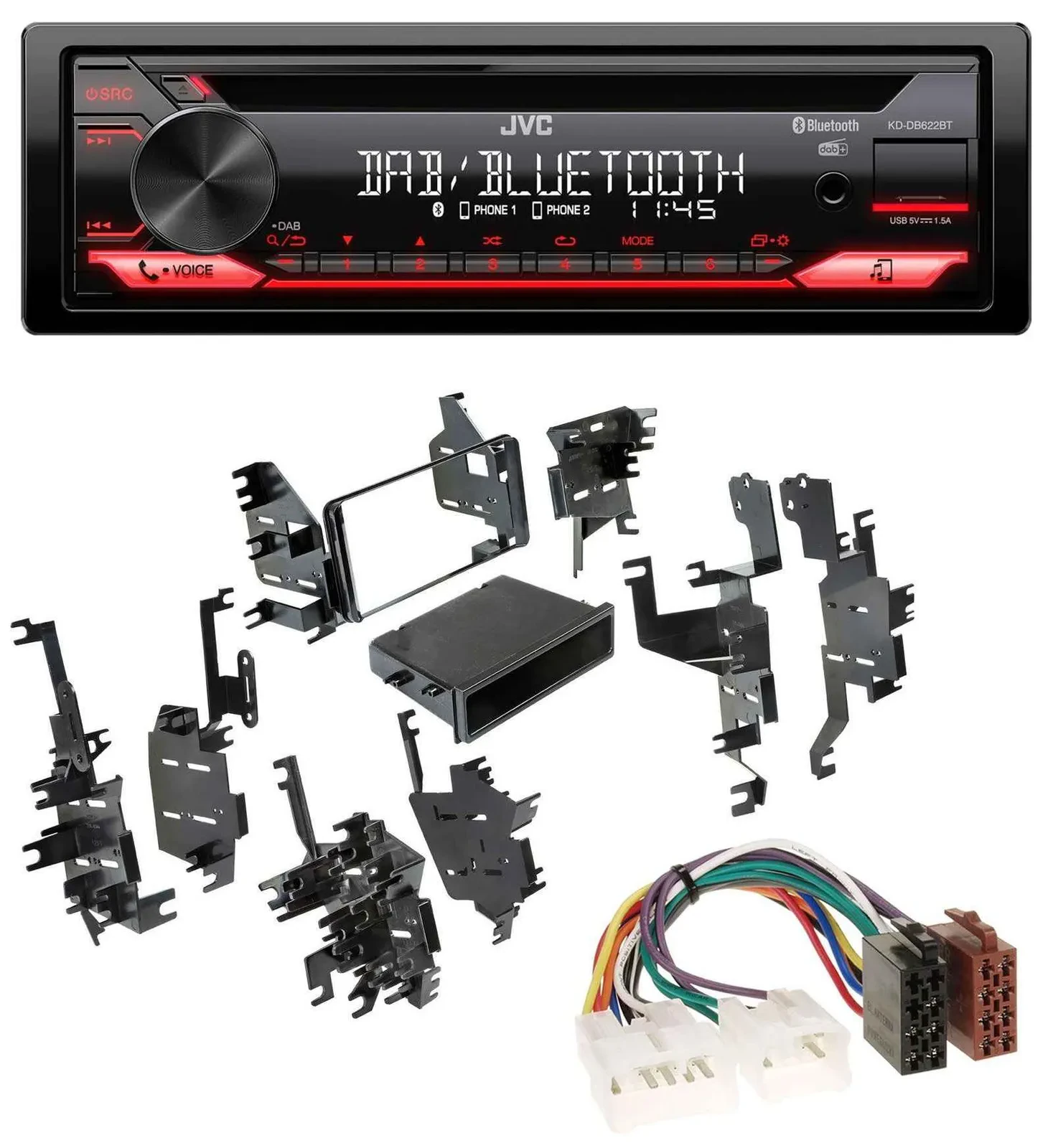 JVC CD DAB USB Bluetooth MP3 Autoradio für Toyota Highlander Matrix RAV 4