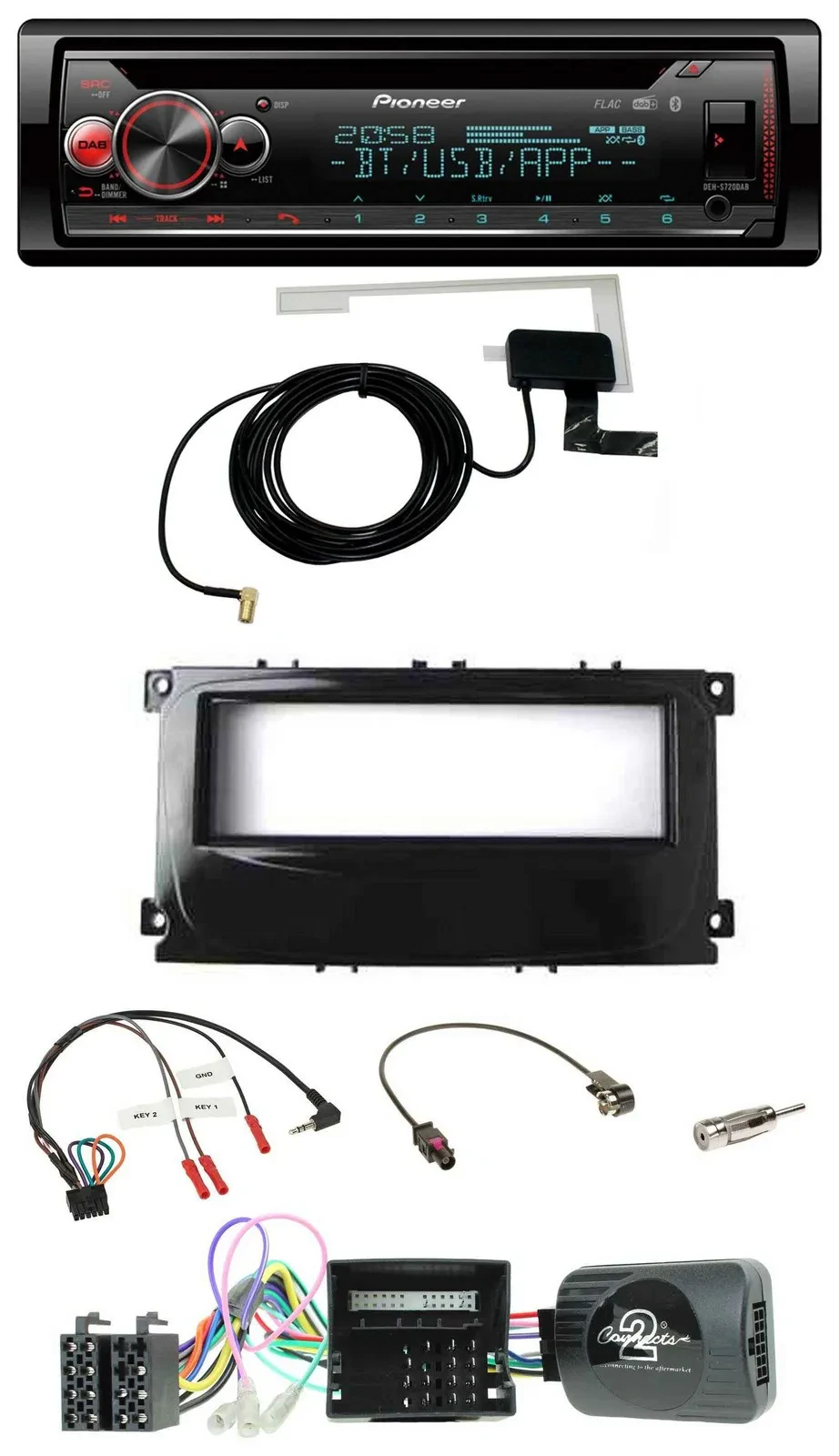 Pioneer DAB CD Lenkrad USB Bluetooth Autoradio für Ford Mondeo S-Max Can-Bus 07-