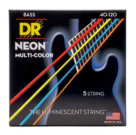 Струны для бас-гитары DR Strings HI-DEF NEON DR NMCB5-40, 40 - 120