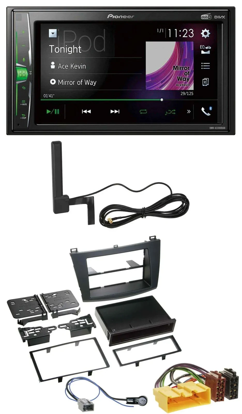 Автомагнитола для Mazda 3 Pioneer 2DIN, Bluetooth, DAB, MP3, AUX (2009–2013)