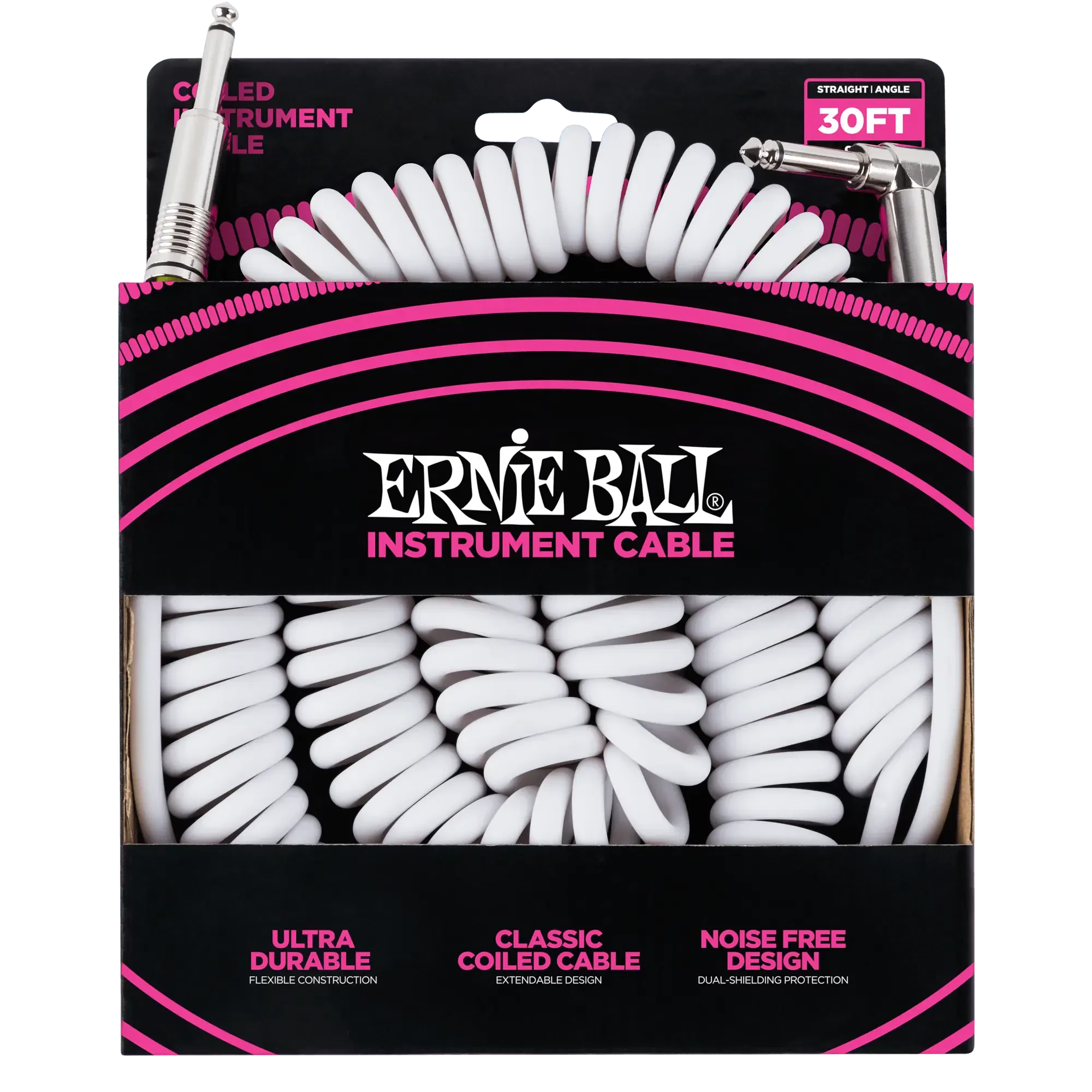 Инструментальный кабель Ernie Ball 6045 9м Coiled White