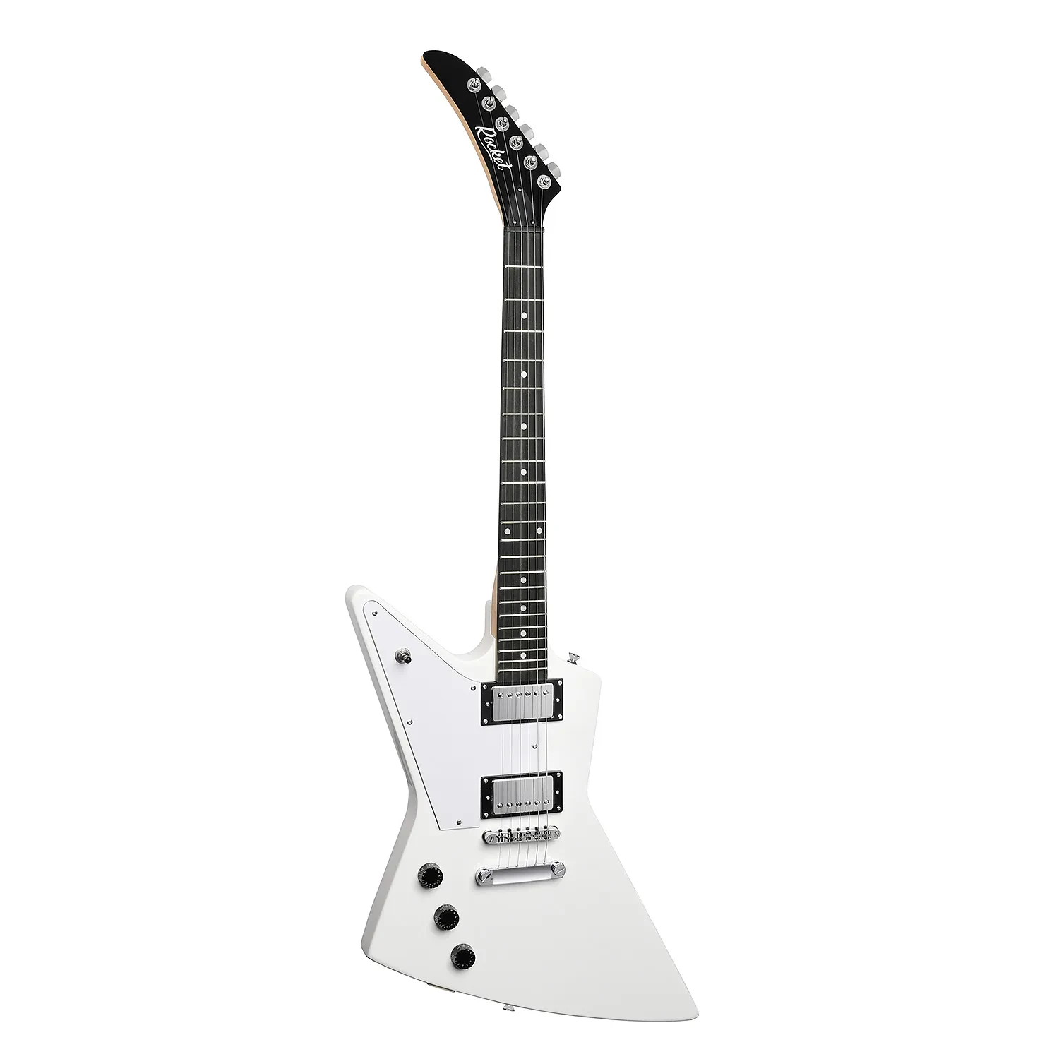 Электрогитара ROCKET E-410 леворукая, цвет белый, корпус Explorer