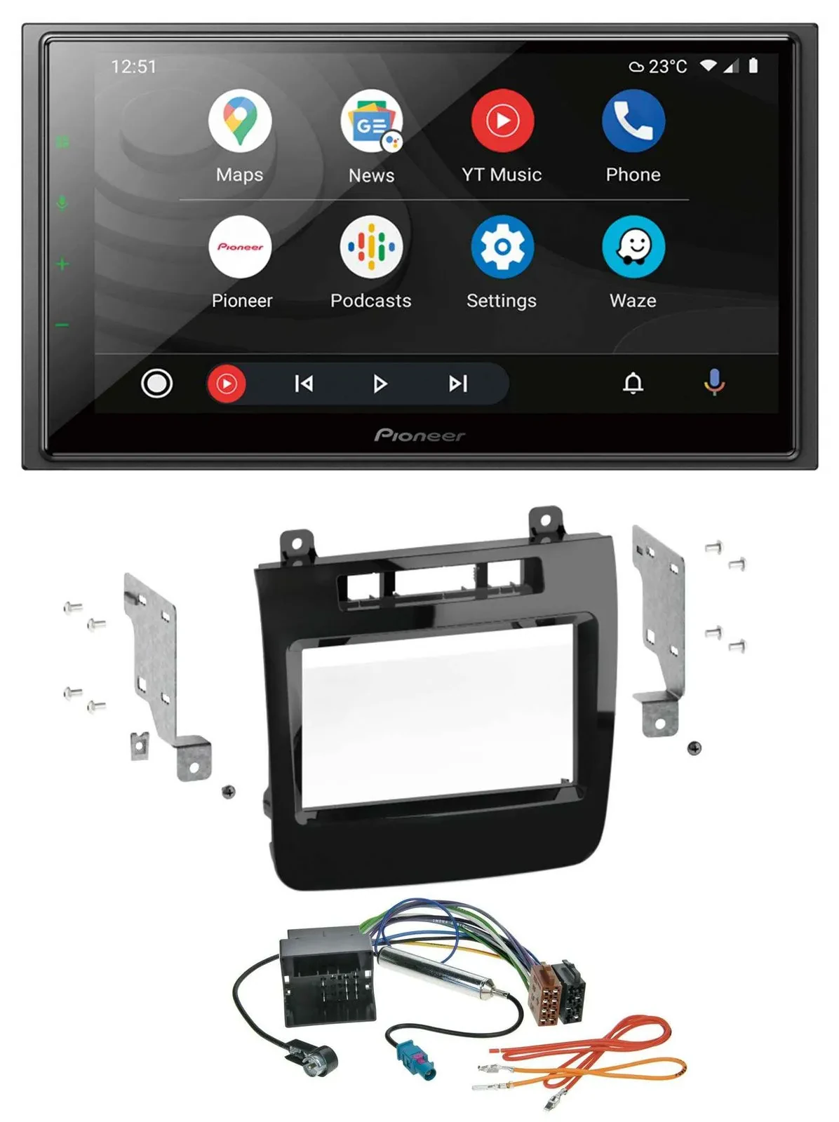 Автомагнитола Pioneer 2DIN DAB Bluetooth USB MP3 для VW Touareg (2010–2014)