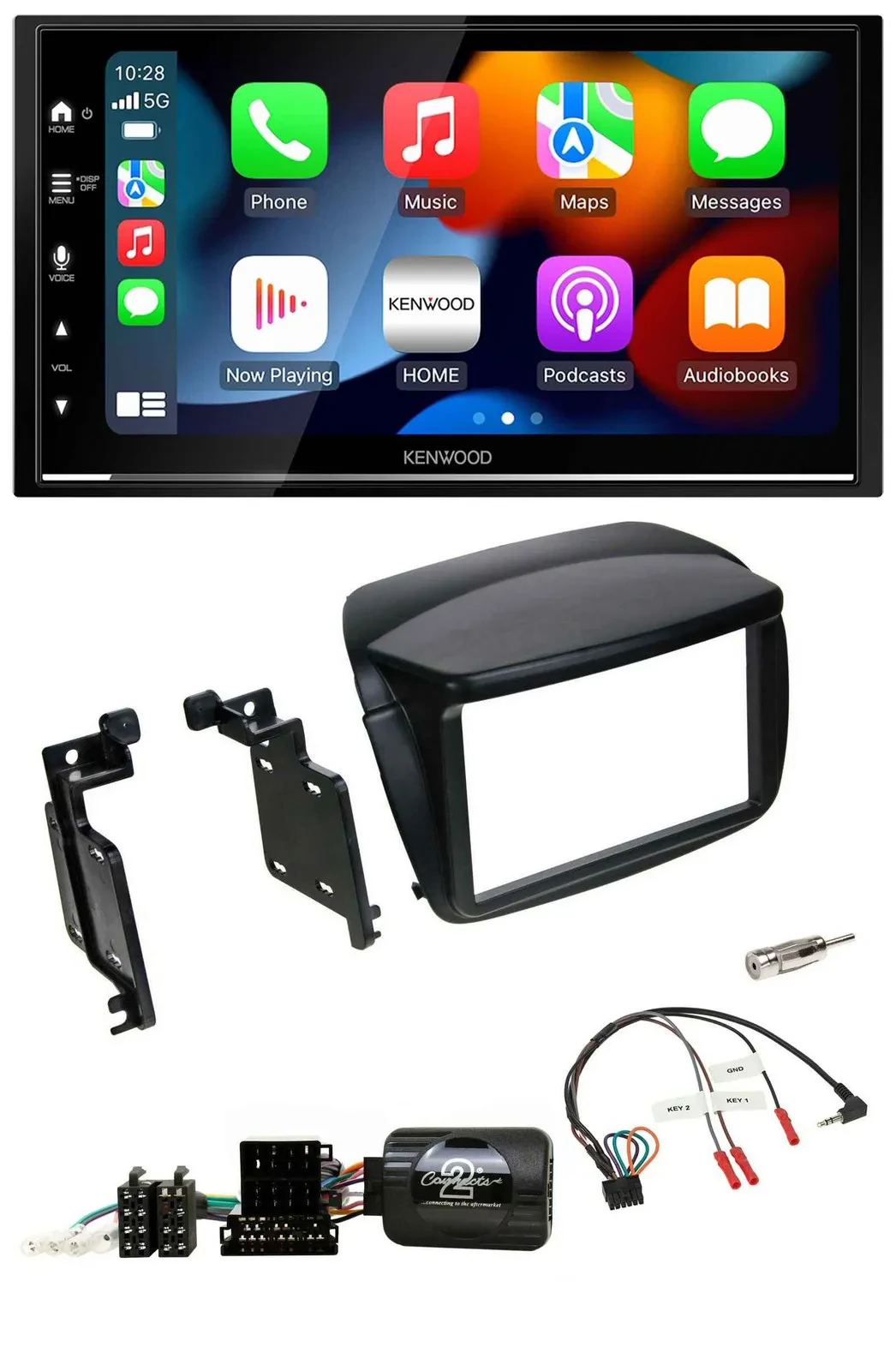 Kenwood DAB USB Bluetooth 2DIN Lenkrad Autoradio für Fiat Doblo ab 2010 Opel Com