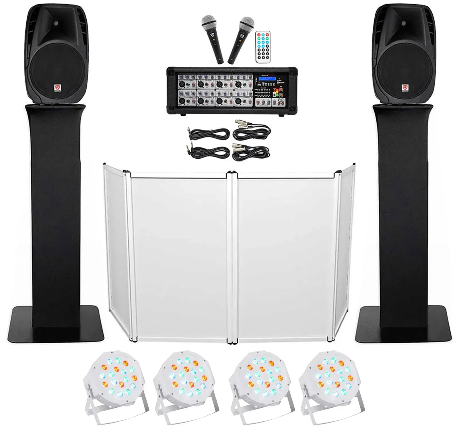 Пассивная акустическая система Rockville RPG2X15 Black с усилителем и аксессуарами (пара)