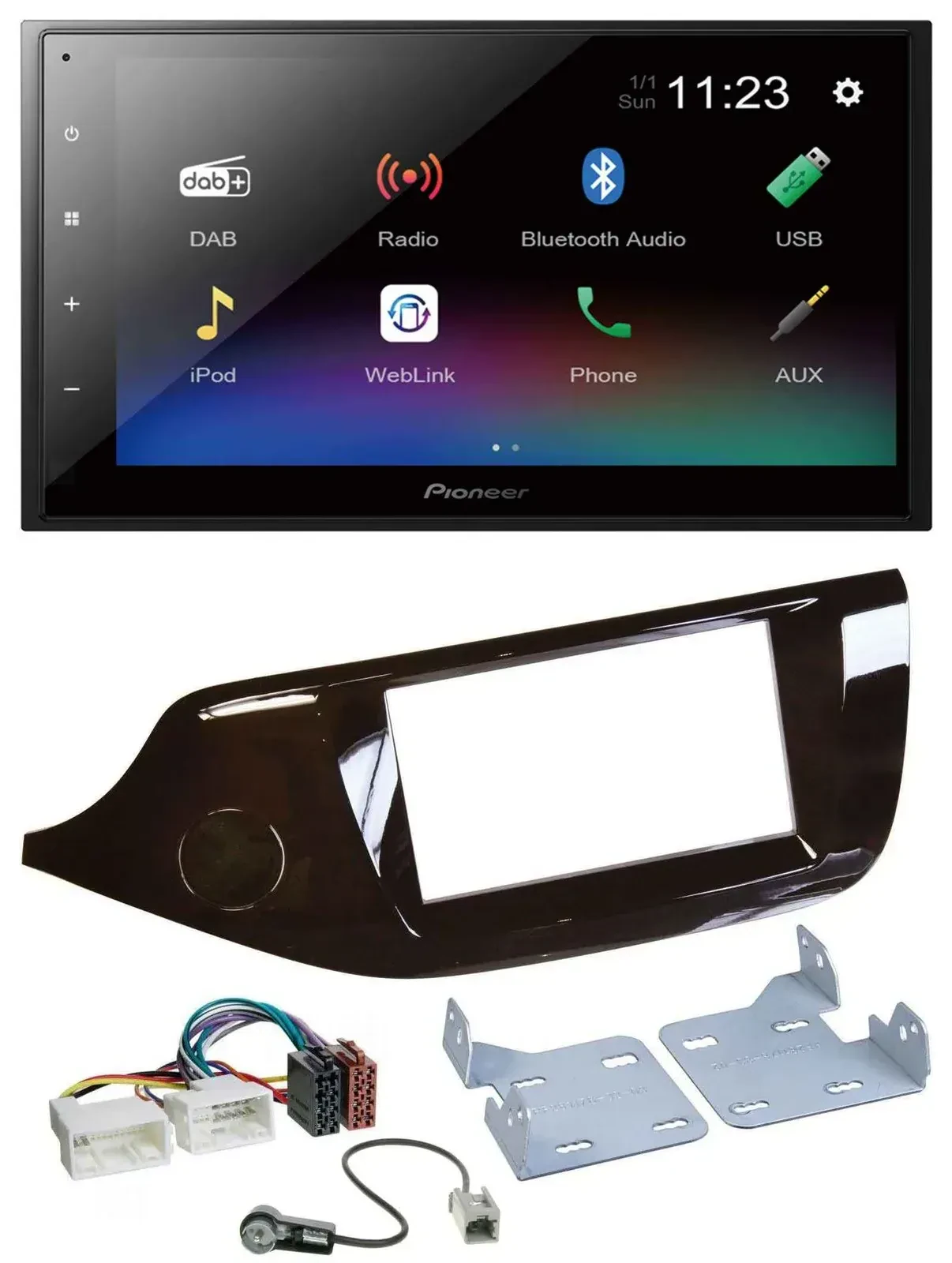 Автомагнитола Pioneer 2DIN USB Bluetooth DAB MP3 для Kia Ceed (с 2012), глянцевая
