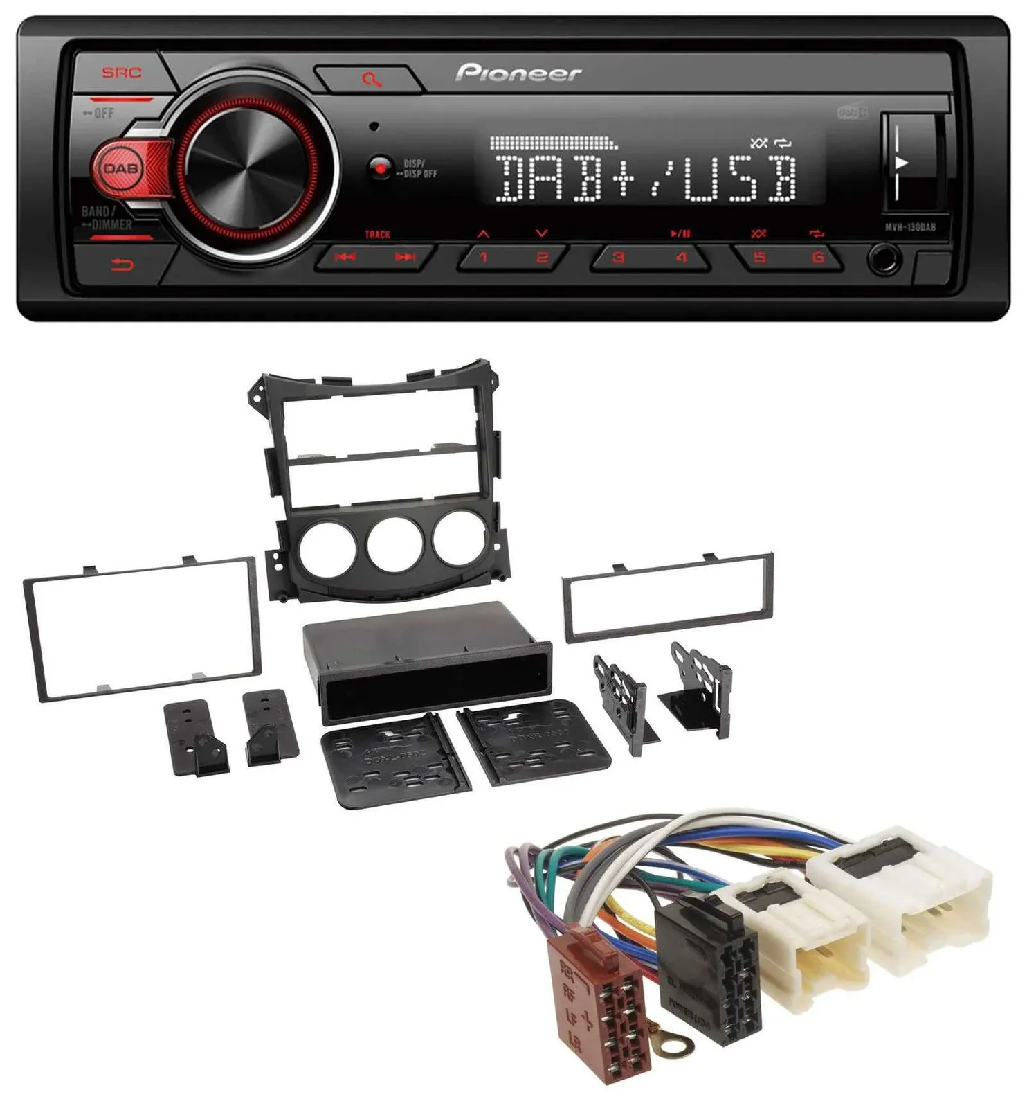 Автомагнитола Pioneer 1DIN, DAB, USB, AUX, MP3 для Nissan 370Z (с 2009)