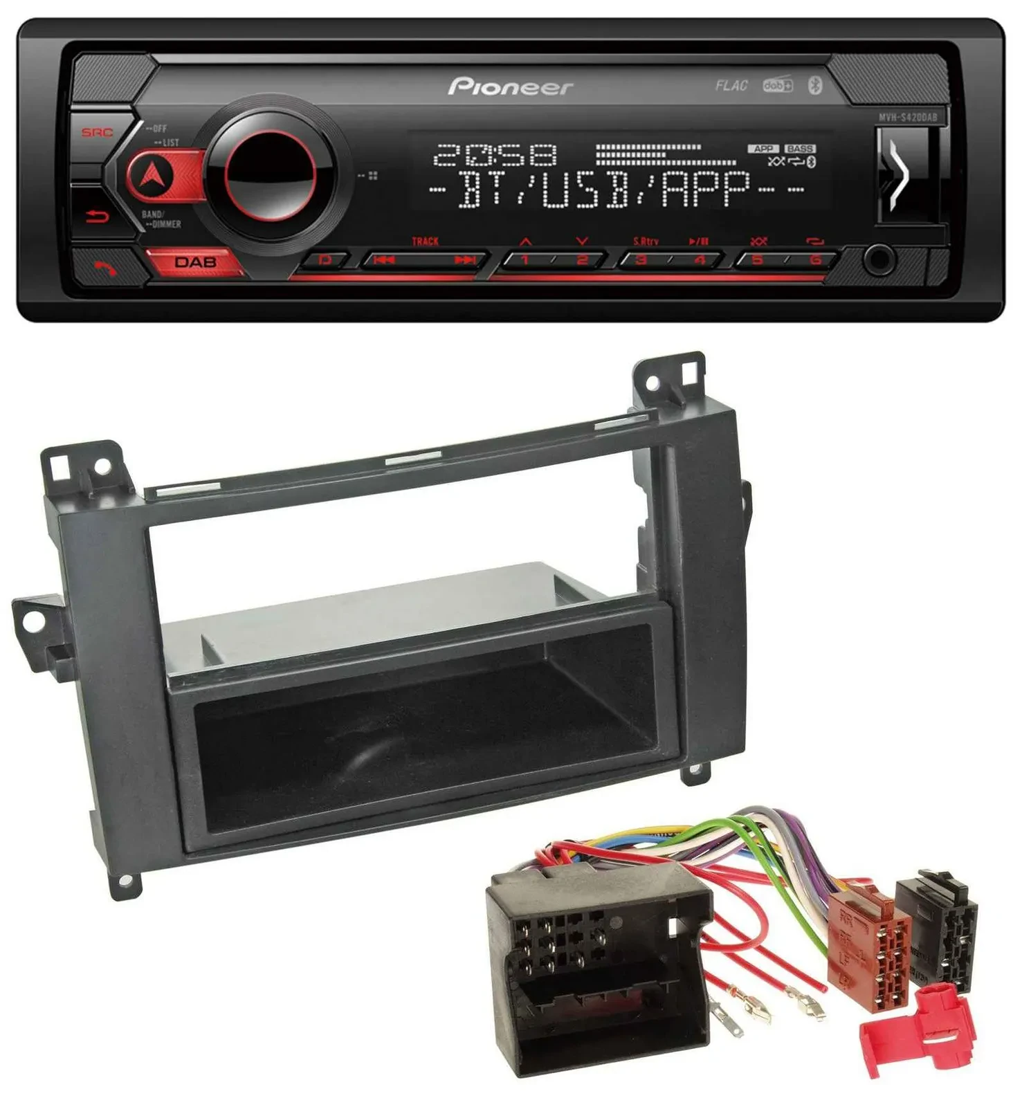 Pioneer MP3 USB DAB Bluetooth Autoradio für Mercedes B-Klasse (T245, 05-11)
