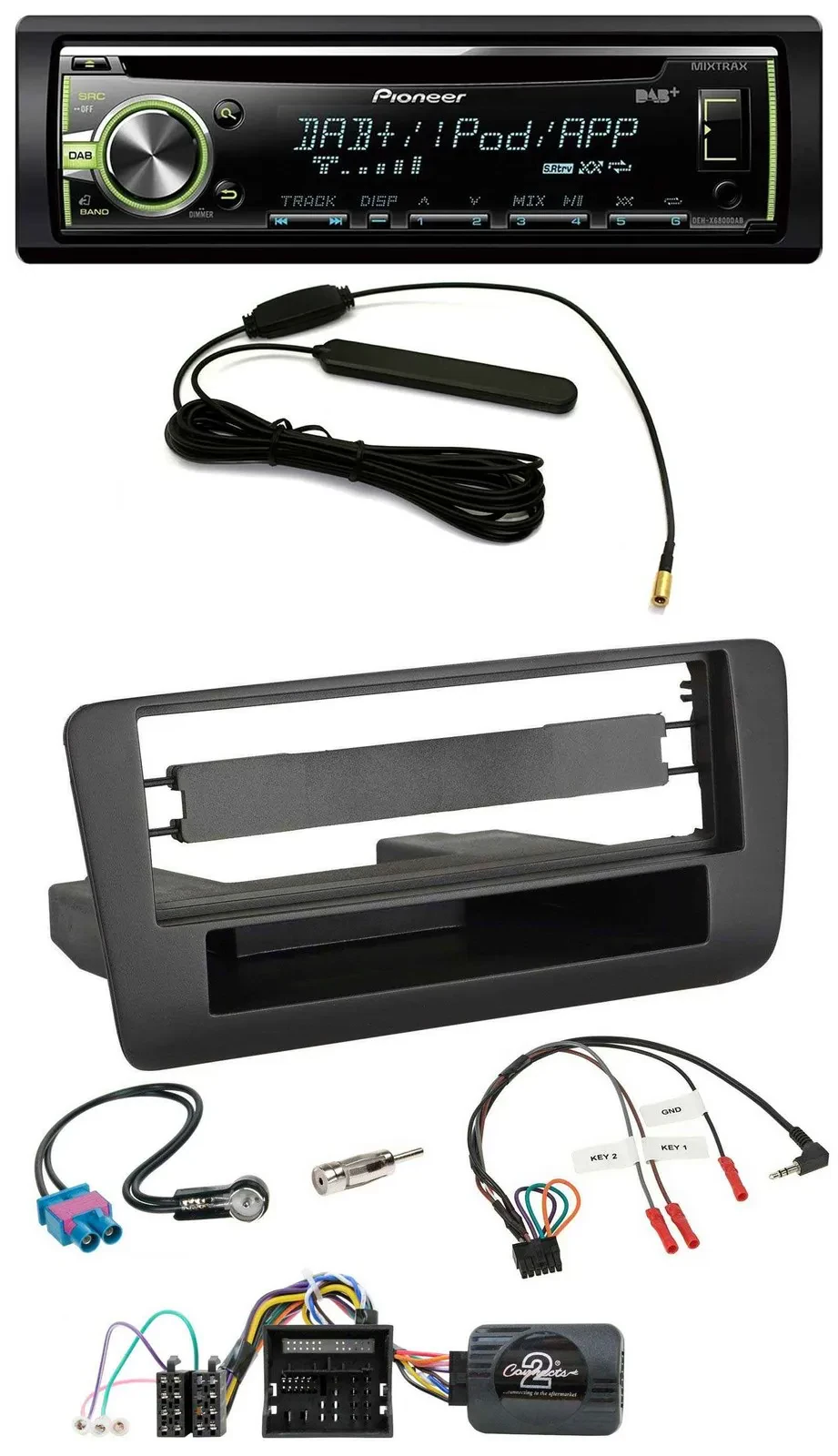 Pioneer MP3 USB CD DAB Lenkrad Autoradio für Audi A1 (ab 2010)