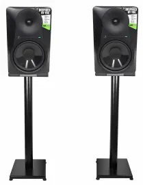 Pair Mackie MR824 8” 85 Watt Powered Active Studio Monitor Speakers+29" Stands