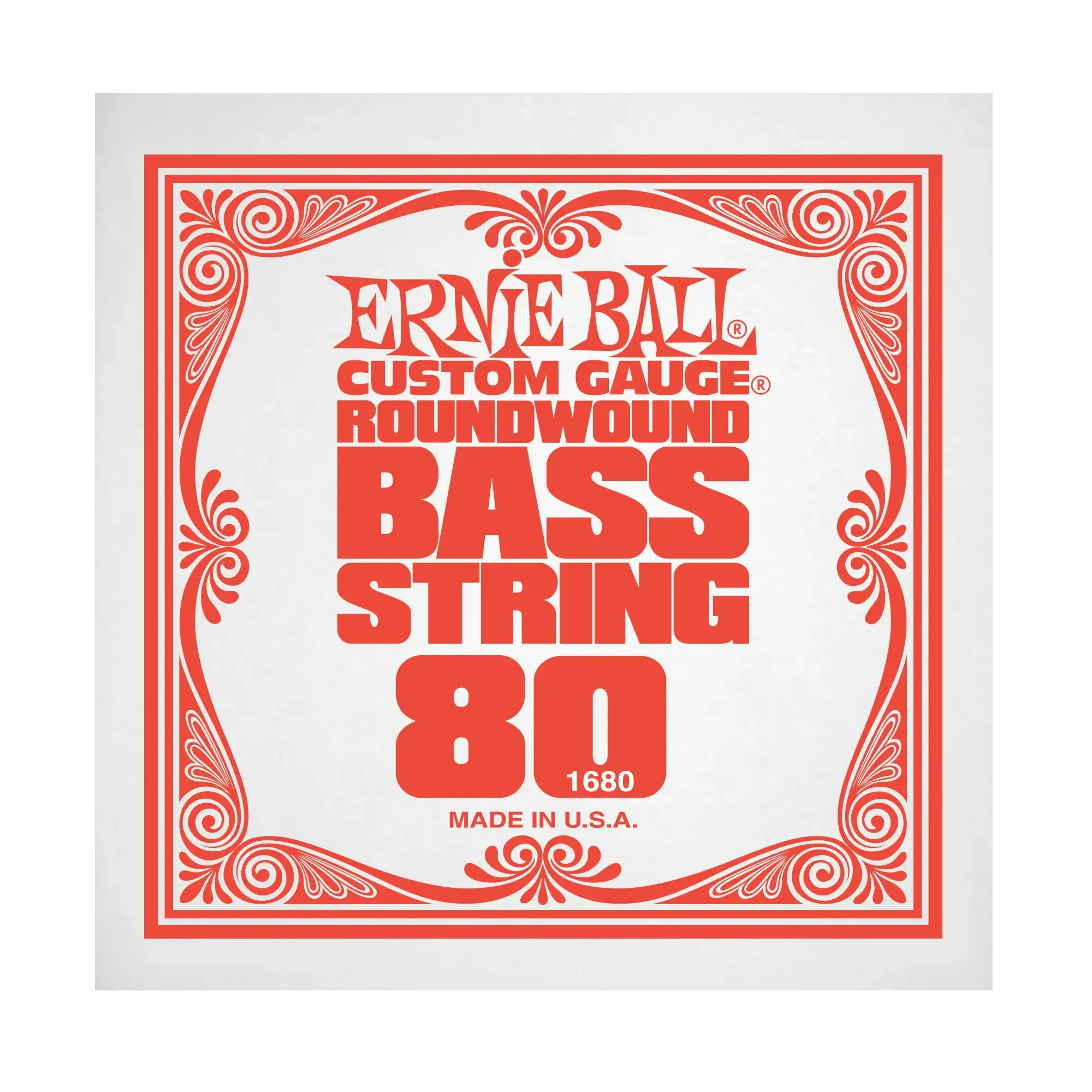 Струна для бас-гитары Ernie Ball P01680, сталь никелированная, круглая оплетка, калибр 80
