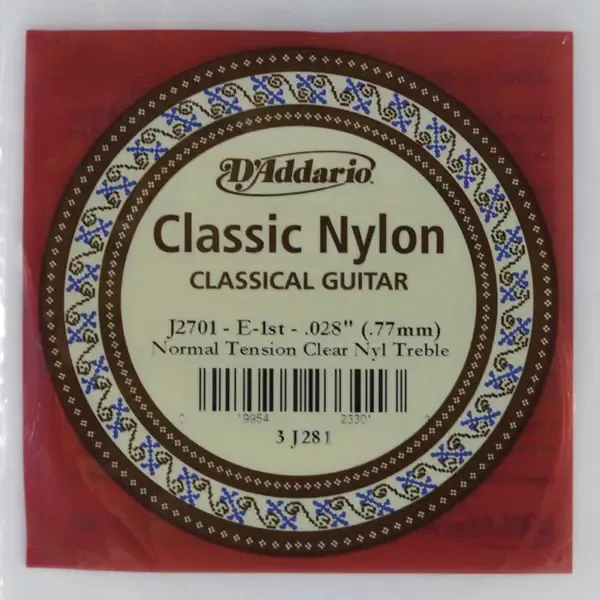 Струна для классической гитары D'Addario J2701, нейлон, калибр 28