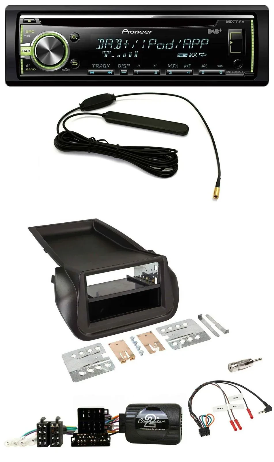 Автомагнитола Pioneer MP3 USB CD DAB для Fiat Fiorino (с 2008) с управлением на руле