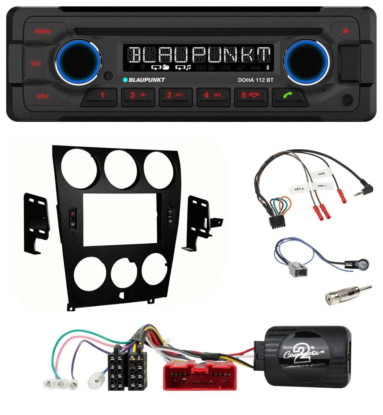 Blaupunkt Lenkrad MP3 CD Bluetooth USB Autoradio für Mazda 6 (2006-2008)