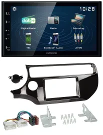 Kenwood 2DIN Bluetooth MP3 USB DAB Autoradio für Kia Rio UB ab 15 piano-schwarz