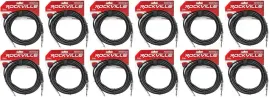 Инструментальный кабель Rockville RCGT20B Black 6.1 м (12 штук)