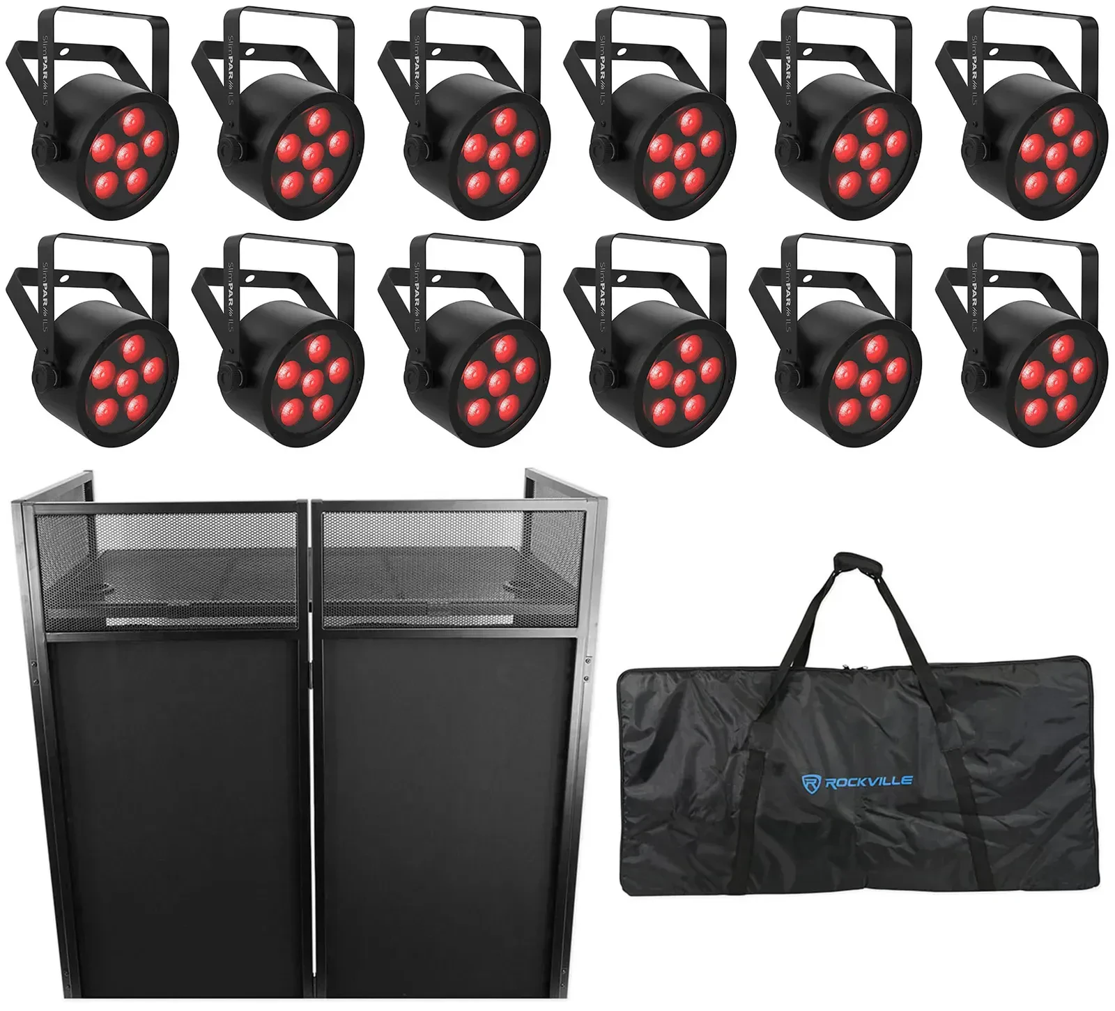 Светодиодный прибор Chauvet DJ SlimPAR H6 ILS RGBAW+UV LED DMX с аксессуарами (12 штук)