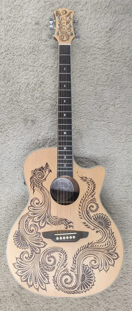 Электроакустическая гитара Luna Guitars HENDRASPR Grand Concert Henna Dragon