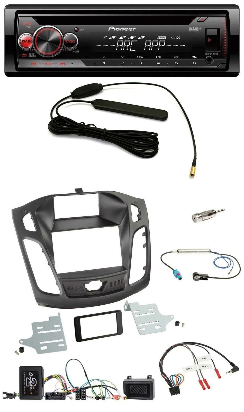 Pioneer CD USB Lenkrad DAB MP3 Autoradio für Ford Focus DYB 2011-2014