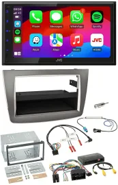 JVC Bluetooth USB Lenkrad 2DIN DAB Autoradio für Alfa Romeo Mito silber 14-18 In