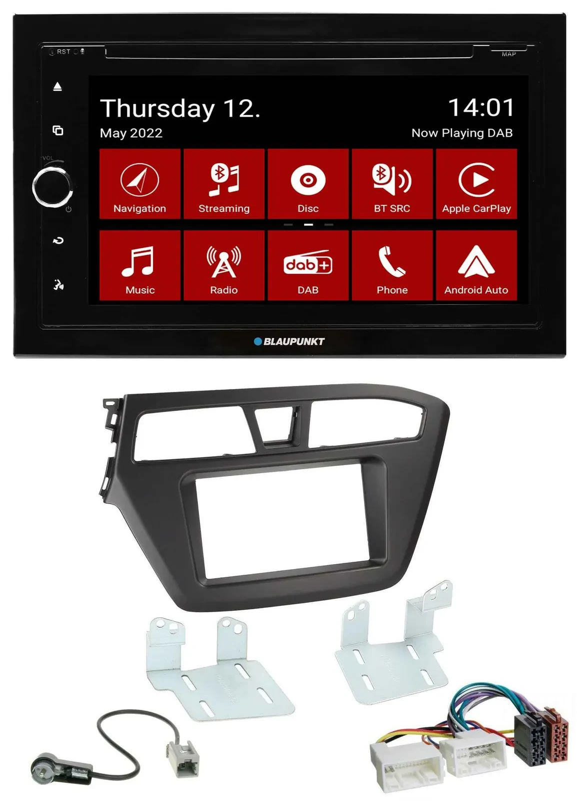 Blaupunkt MP3 DVD Bluetooth DAB 2DIN USB Autoradio für Hyundai i20 (2014-2020)