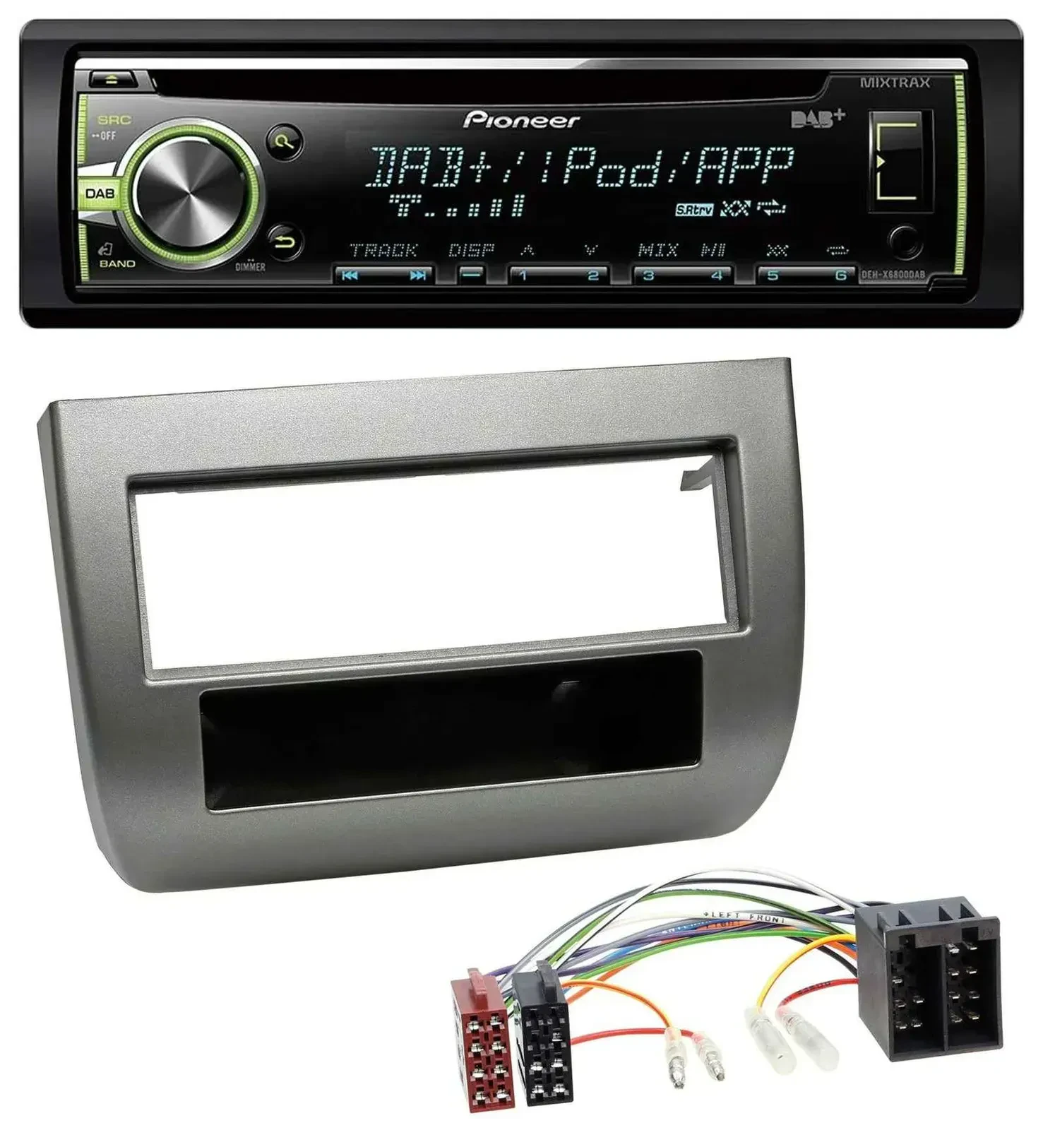 Автомагнитола Pioneer DAB, USB, MP3, AUX, CD для Lancia Y (843, 2003–2011), антрацит