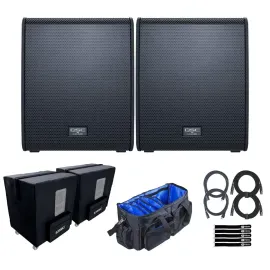 QSC LS118 18" Active Powered DJ PA Sub Subwoofers Pair w Covers Package