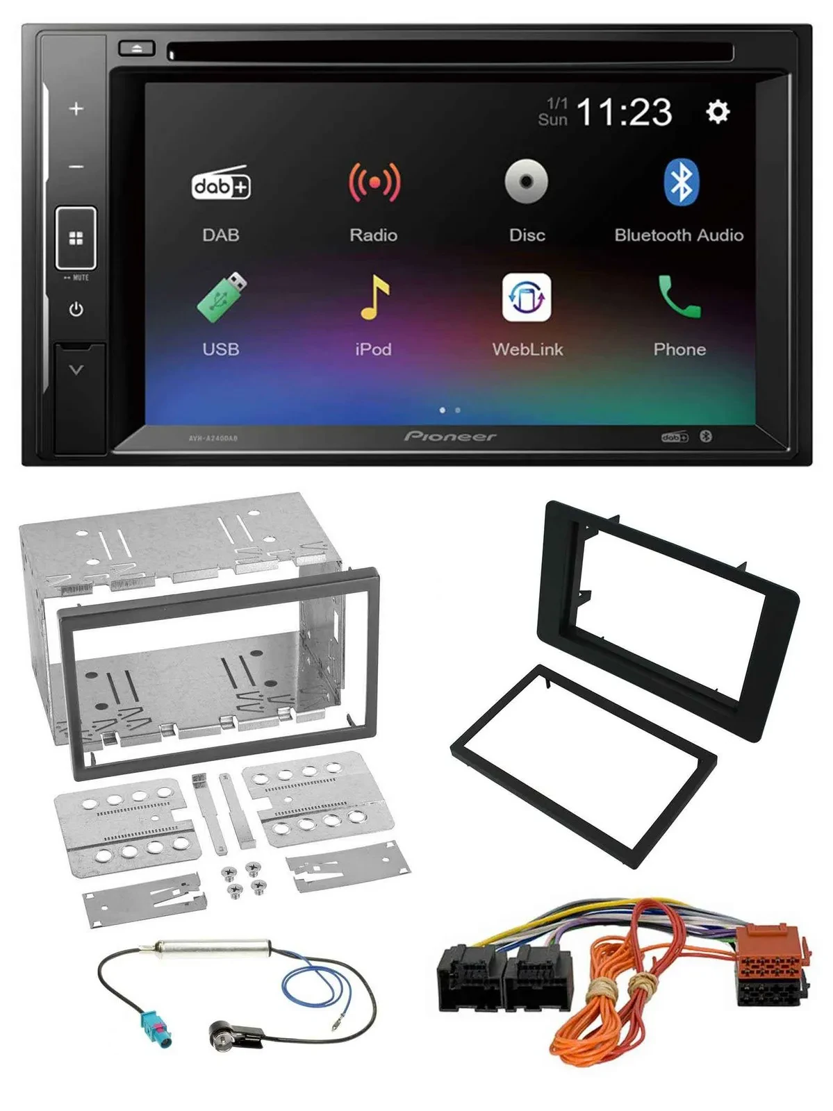 Pioneer Bluetooth MP3 USB 2DIN DAB DVD Autoradio für Saab 9-5 YS3E Facelift 2005