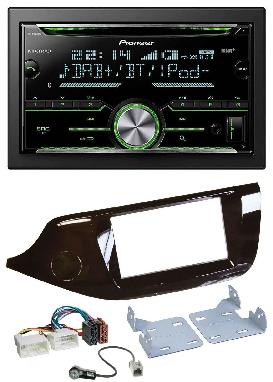 Автомагнитола Pioneer Bluetooth, DAB, CD/MP3, USB, 2DIN, для Kia Ceed (с 2012), глянцевый