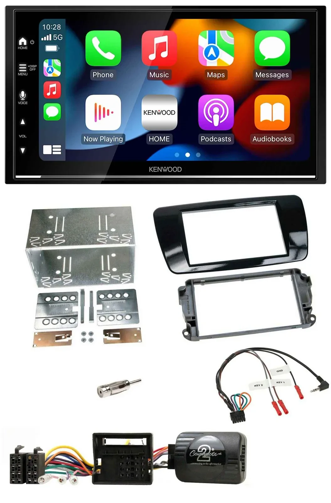 Kenwood DAB USB Bluetooth 2DIN Lenkrad Autoradio für Seat Ibiza ab 08 Klavierlac