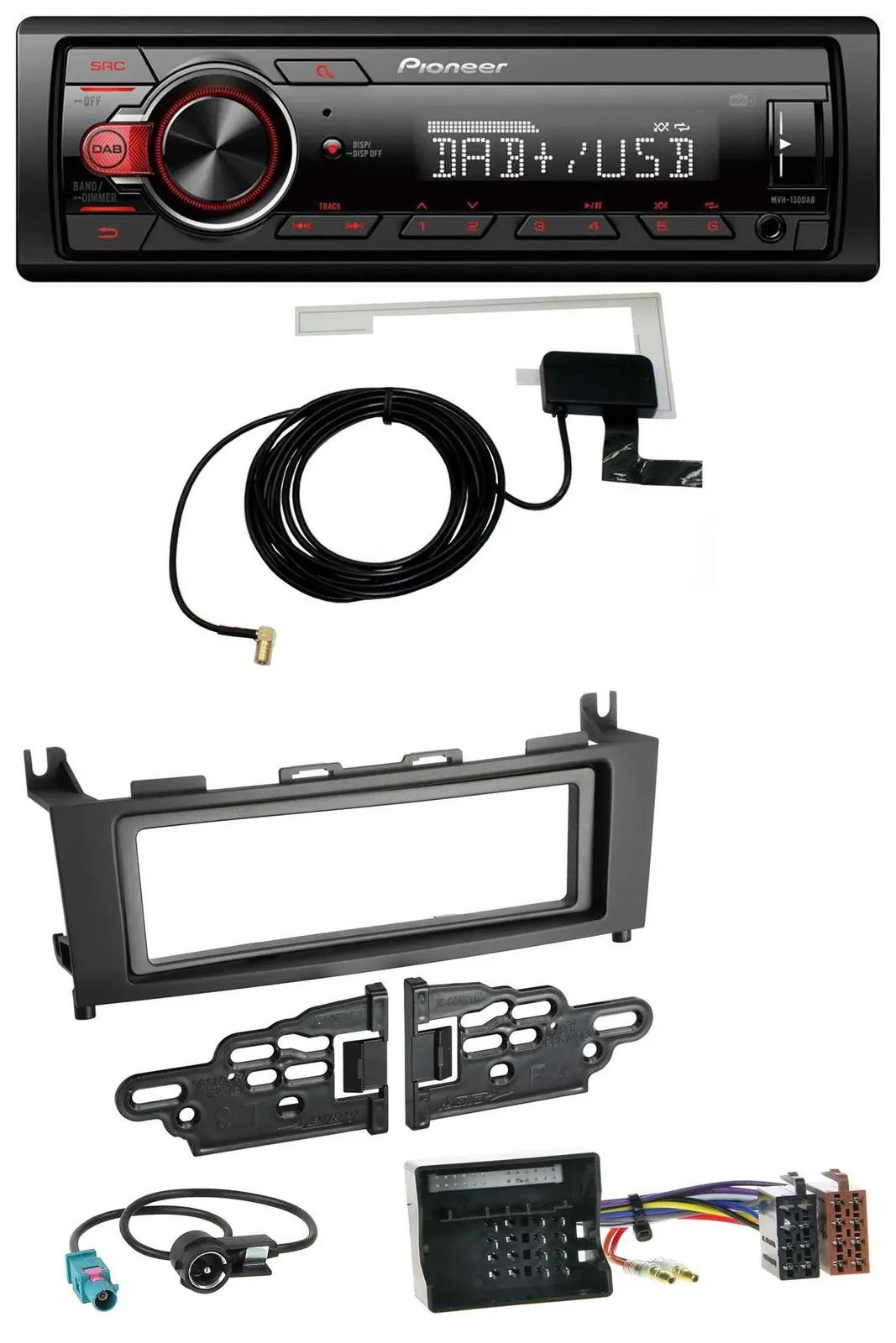 Pioneer 1DIN MP3 DAB USB AUX Autoradio für Mercedes GLK (2008-2012)